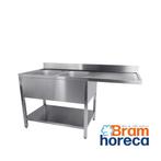 RVS spoeltafel voor vaatwasser met bodemschap en rand | 2 ba, Verzenden, Nieuw