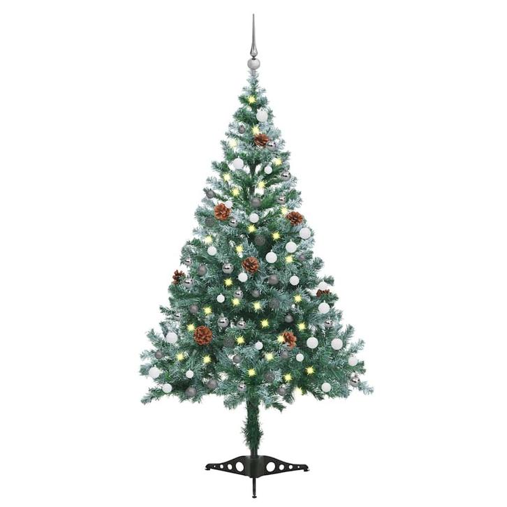 vidaXL Kunstkerstboom met verlichting ballen sneeuw, Diversen, Kerst, Nieuw, Verzenden