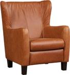 Leren oorfauteuil hug, cognac leer, cognac Salon