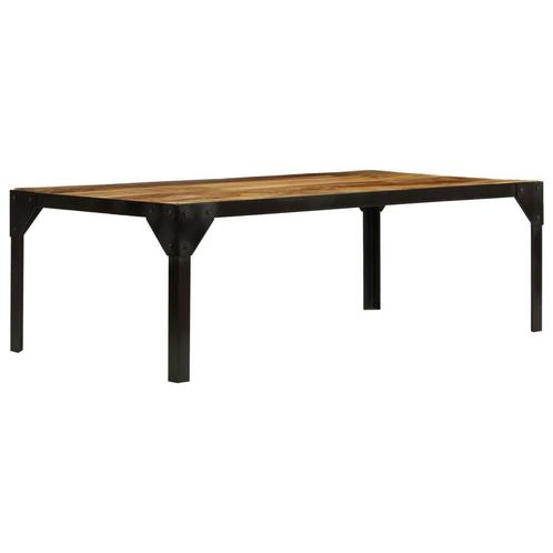 vidaXL Salontafel 110 cm massief ruw mangohout en staal, Huis en Inrichting, Tafels | Salontafels, Nieuw, Verzenden