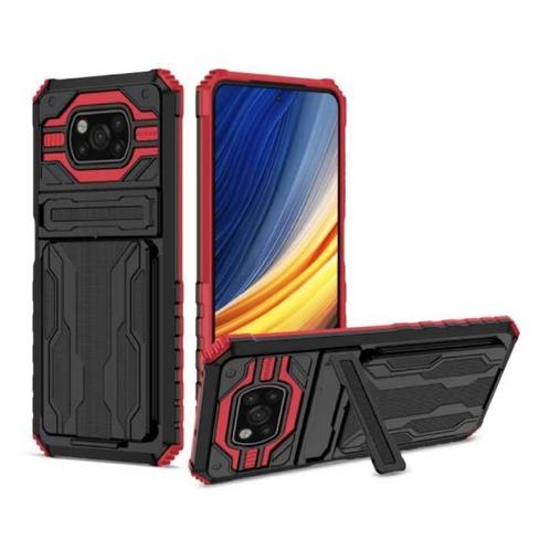 Xiaomi Poco X3 - Armor Card Slot Hoesje met Kickstand -, Télécoms, Téléphonie mobile | Housses, Coques & Façades | Marques Autre