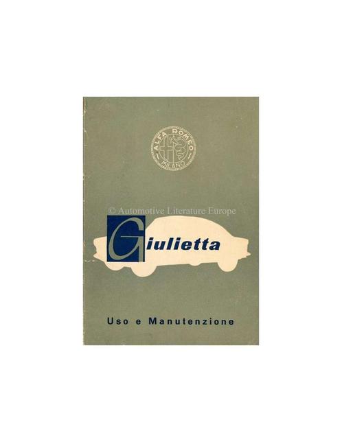 1959 ALFA ROMEO GIULIETTA INSTRUCTIEBOEKJE ITALIAANS, Autos : Divers, Modes d'emploi & Notices d'utilisation