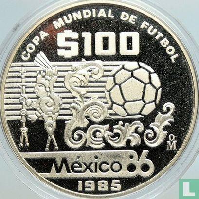 Mexico 100 pesos 1985 (PROOF - type 1) 1986 Football Wor..., Postzegels en Munten, Munten | Amerika, Losse munt, Goud, Zilver