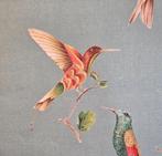 GEEN RESERVEPRIJS! Exclusieve Art Deco stof met kolibries -, Antiek en Kunst