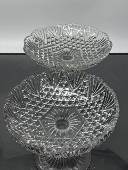 Schotel (2) - Glas - Transparante compotiers, Antiek en Kunst, Antiek | Meubels | Tafels