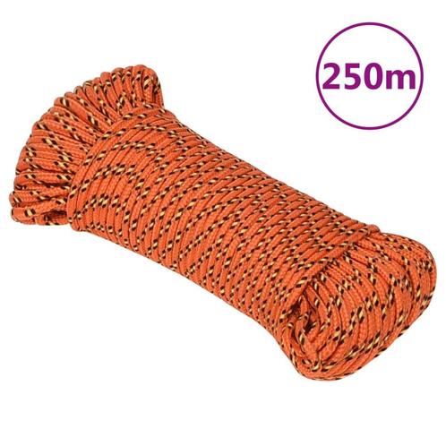 vidaXL Boottouw 3 mm 250 m polypropyleen oranje, Doe-het-zelf en Bouw, IJzerwaren en Bevestigingsmiddelen, Nieuw, Verzenden