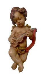 Sculpture, Engel mit Ukulele - Handarbeit - 45 cm - Bois -