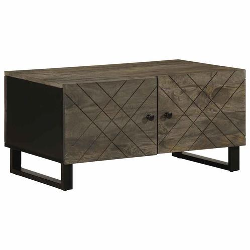 vidaXL Salontafel 80x50x40 cm massief mangohout zwart, Huis en Inrichting, Tafels | Salontafels, Nieuw, Verzenden
