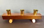 Chandelier porte-bougies pour 3 bougies - bois de teck,
