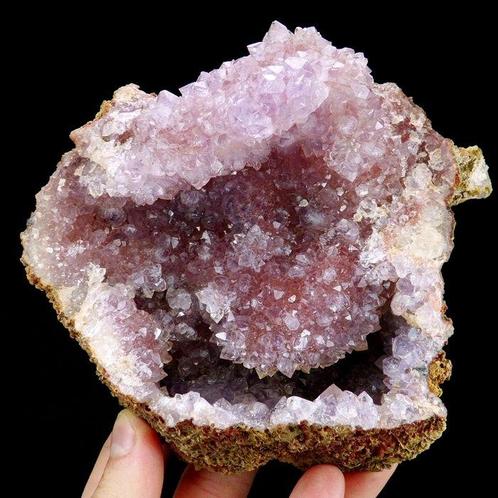 Géode daméthyste (perimorphe) Sidi Rahal, Atlas, Maroc -, Verzamelen, Mineralen en Fossielen