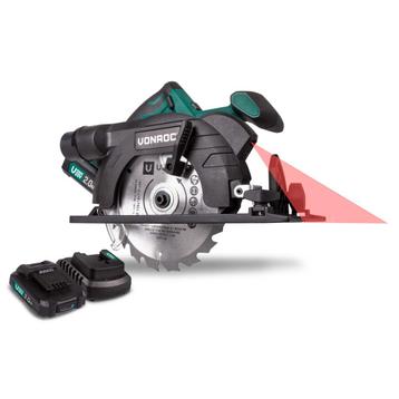 Accu cirkelzaag 20V - 150mm - 2.0Ah | Incl. 2 accus en, Verzenden