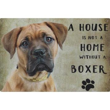 Wandbord Honden - A House Is Not A Home Without A Boxer disponible aux enchères