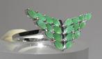 Smaragd Ring - Hoogte: 25.2 mm - Breedte: 27.6 mm- 4.26 g -