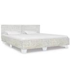 vidaXL Bedframe natuurlijk rattan grijs 180x200 cm, Verzenden, Nieuw