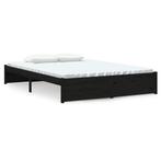 Zwart Houten Bed 140x190 | Retour Deal 60% Korting, Verzenden, Zwart, Nieuw, Twijfelaar