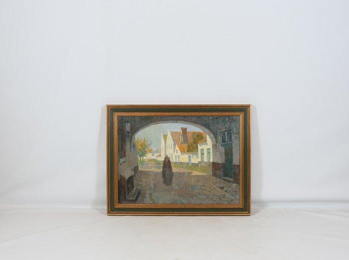 Hollandse School (XX) - Onder de bogen in Maastricht, Antiquités & Art, Art | Peinture | Classique