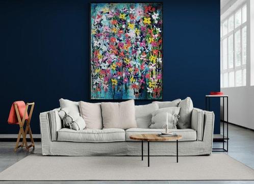 Myriam Carbonnier - Tableau Eclats floral printanier, Antiek en Kunst, Kunst | Schilderijen | Modern