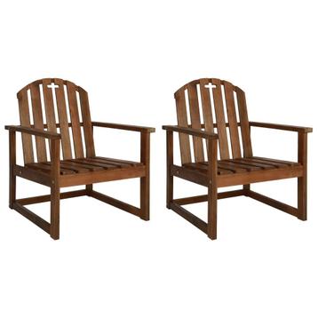 vidaXL Tuinstoelen 2 st massief acaciahout, Tuin en Terras, Tuinstoelen, Verzenden, Nieuw