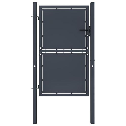 vidaXL Poort 100x200 cm staal antraciet, Tuin en Terras, Tuinpoorten, Nieuw, Verzenden