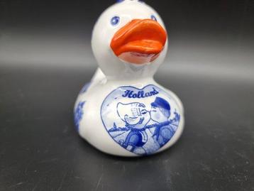 Beeld, Bath Duck - Delfts Blauw - 9 cm - Porselein, Antiek en Kunst