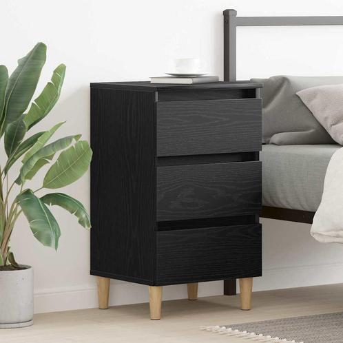 vidaXL Nachtkastje met lade Zwart eiken 40 x 35 x 69 cm, Huis en Inrichting, Slaapkamer | Nachtkastjes, Nieuw, Verzenden