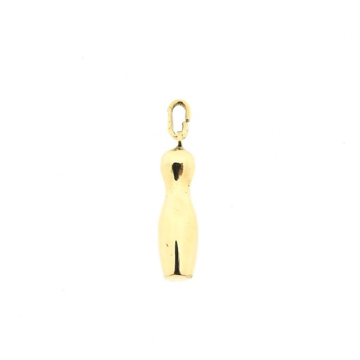 Gouden hanger van een kegel (kettinghanger, geelgoud), Handtassen en Accessoires, Bedels, Gebruikt, Overige merken, Goud, Ophalen of Verzenden