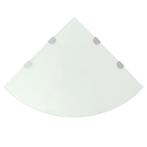 vidaXL Hoekschap met chromen dragers wit 45x45 cm glas, Verzenden, Nieuw