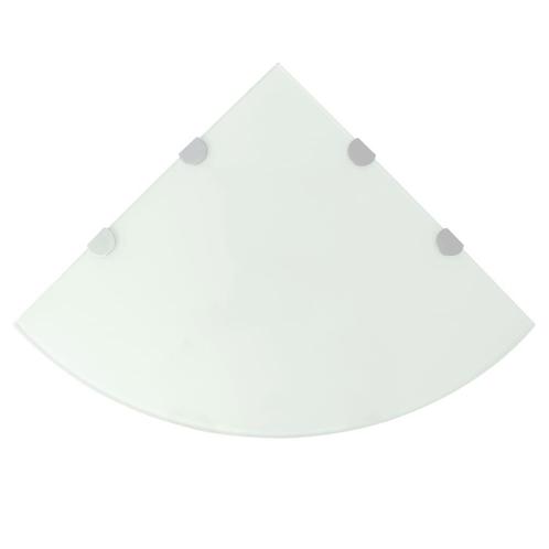 vidaXL Hoekschap met chromen dragers wit 45x45 cm glas, Huis en Inrichting, Kasten | Wandmeubels, Nieuw, Verzenden