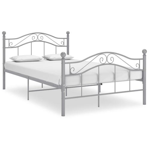 vidaXL Cadre de lit Gris Métal 120x200 cm, Maison & Meubles, Chambre à coucher | Lits, Neuf, Envoi