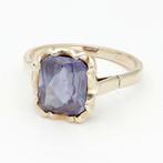 Bague - 14 carats Or jaune - Saffier, Handtassen en Accessoires, Ringen, Nieuw