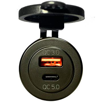 Inbouw USB-A QC3.0 + USB-C QC5.0 PD snellader, Ophalen of Verzenden