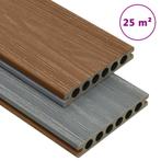 vidaXL Terrasplanken met accessoires 25 m² 4 m HKC bruin en, Doe-het-zelf en Bouw, Verzenden, Nieuw