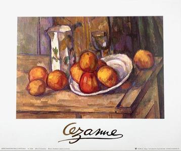 Paul Cézanne (1839-1906) - Jug, glass and plate with fruit -