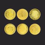 Wereld. 1970s Lot of 6 World Smallest 8K Gold Coins, Postzegels en Munten