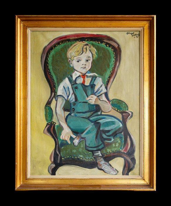 Serge Creuz (1924-1997) - Petit garçon, Antiquités & Art, Art | Peinture | Classique