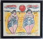 Anton Heyboer (1924-2005) - Baddames aan het strand, Antiek en Kunst