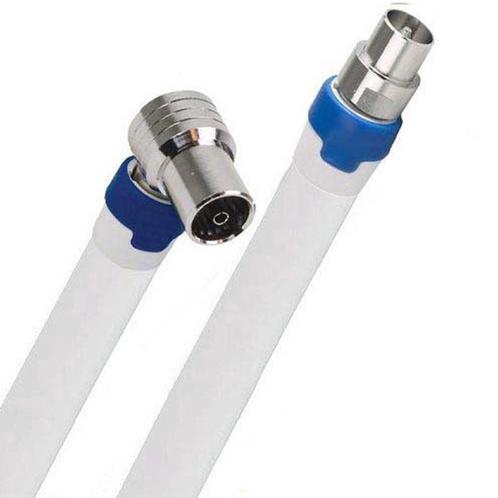 Coax kabel op de hand gemaakt - 25 meter  - Wit - IEC 4G, Doe-het-zelf en Bouw, Elektriciteit en Kabels, Nieuw