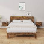 vidaXL Nachtkastjes 2 st wandgemonteerd 34x30x20 cm gerookt, Huis en Inrichting, Slaapkamer | Nachtkastjes, Verzenden, Nieuw