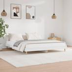 vidaXL Cadre de lit blanc brillant 160x200 cm bois, Neuf, Verzenden