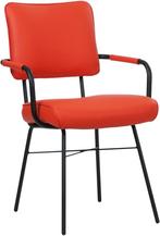 Felrode leren industriële design eetkamerstoel - Hermes Leer, Huis en Inrichting, Stoelen, Overige kleuren, Nieuw, Ophalen of Verzenden