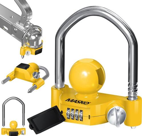 MASKO® Disselslot - Koppelingsslot - Aanhangwagenslot - Geel, Doe-het-zelf en Bouw, Gereedschap | Overige machines, Verzenden