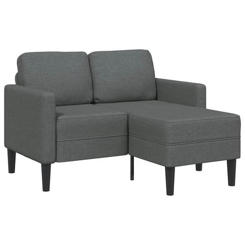 vidaXL 2-zitsbank met ligstoel L-vormig donkergrijs 125 cm, Huis en Inrichting, Zetels | Zetels, Nieuw, Verzenden