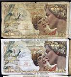 Réunion. - 18 x 20 Nouveaux Francs sur 1000 Francs - Various, Postzegels en Munten
