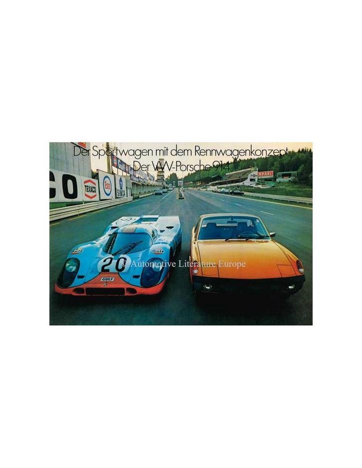 1971 VW-PORSCHE 914 BROCHURE DUITS, Boeken, Auto's | Folders en Tijdschriften