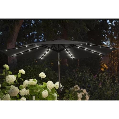 LED Parasol - zwart - diameter 270cm - 32 LEDs -, Tuin en Terras, Zonneschermen, Verzenden