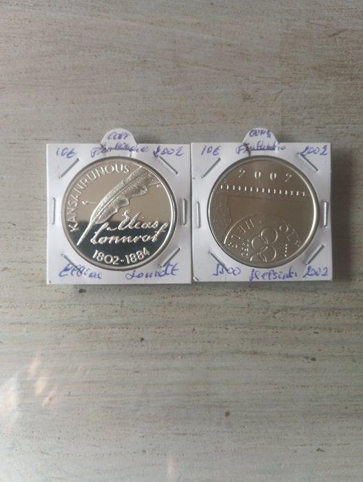 Finland. 10 Euro 2002 (2 monedas) Proof (Zonder, Postzegels en Munten, Munten | Europa | Euromunten
