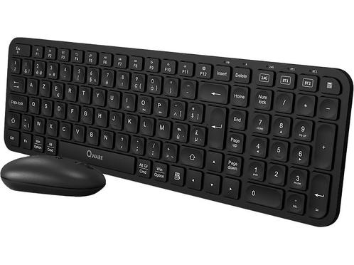 Qware - Draadloos toetsenbord + muis - Azerty - Zwart, Computers en Software, Toetsenborden, Draadloos, Azerty, Nieuw, Verzenden