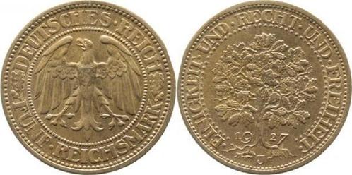 Duitsland 5 Reichsmark 1927 J Eichbaum vorzueglich/stempe..., Timbres & Monnaies, Monnaies | Europe | Monnaies non-euro, Envoi