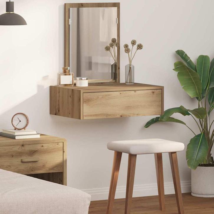 vidaXL Kaptafel met lade met opslag Bruin 60 x 40 x 70 cm, Huis en Inrichting, Tafels | Kaptafels, Nieuw, Verzenden