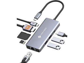 Veiling - NOVOO USB C-adapter 8-in-1 hub 100W